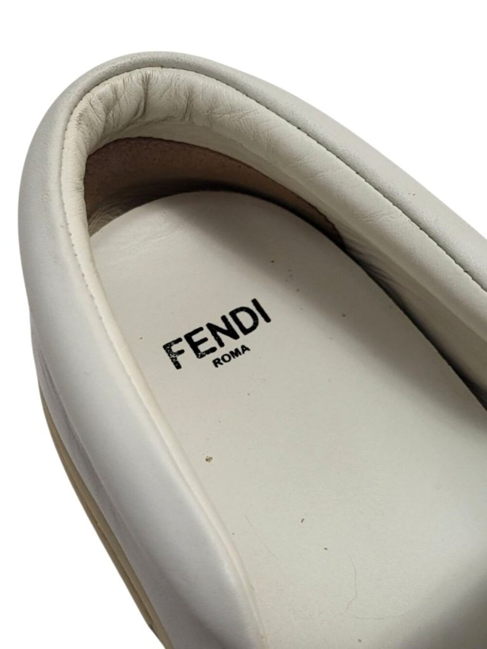 FENDI Bag Bugs Monster Eyes Leather Slip On Sneakers - Picture 11 of 17